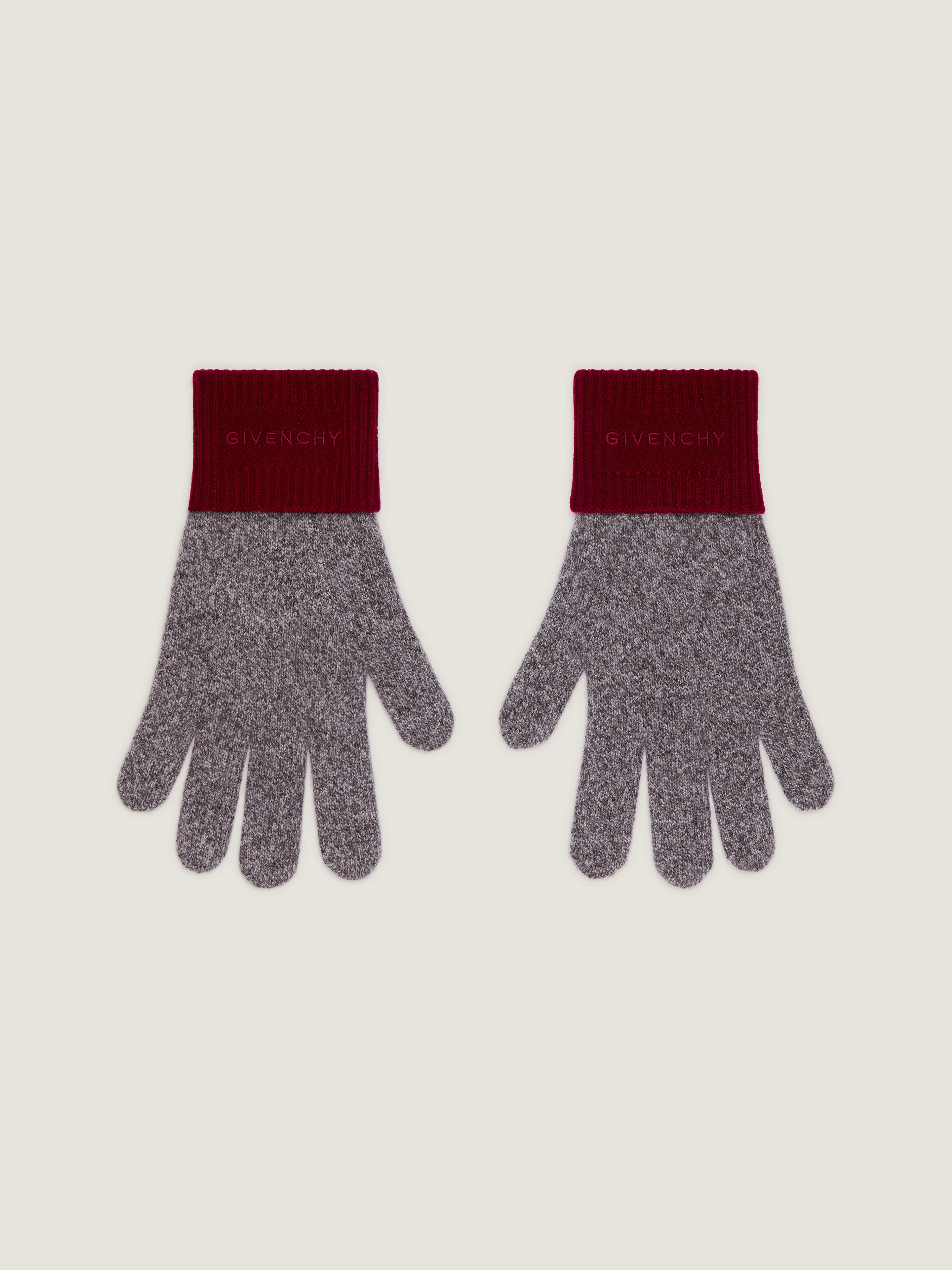 GIVENCHY color block gloves in cashmere